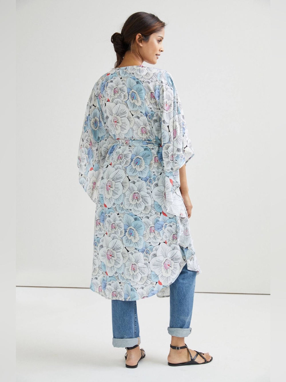 Anthropologie floral kimono-style robe or wrap dress